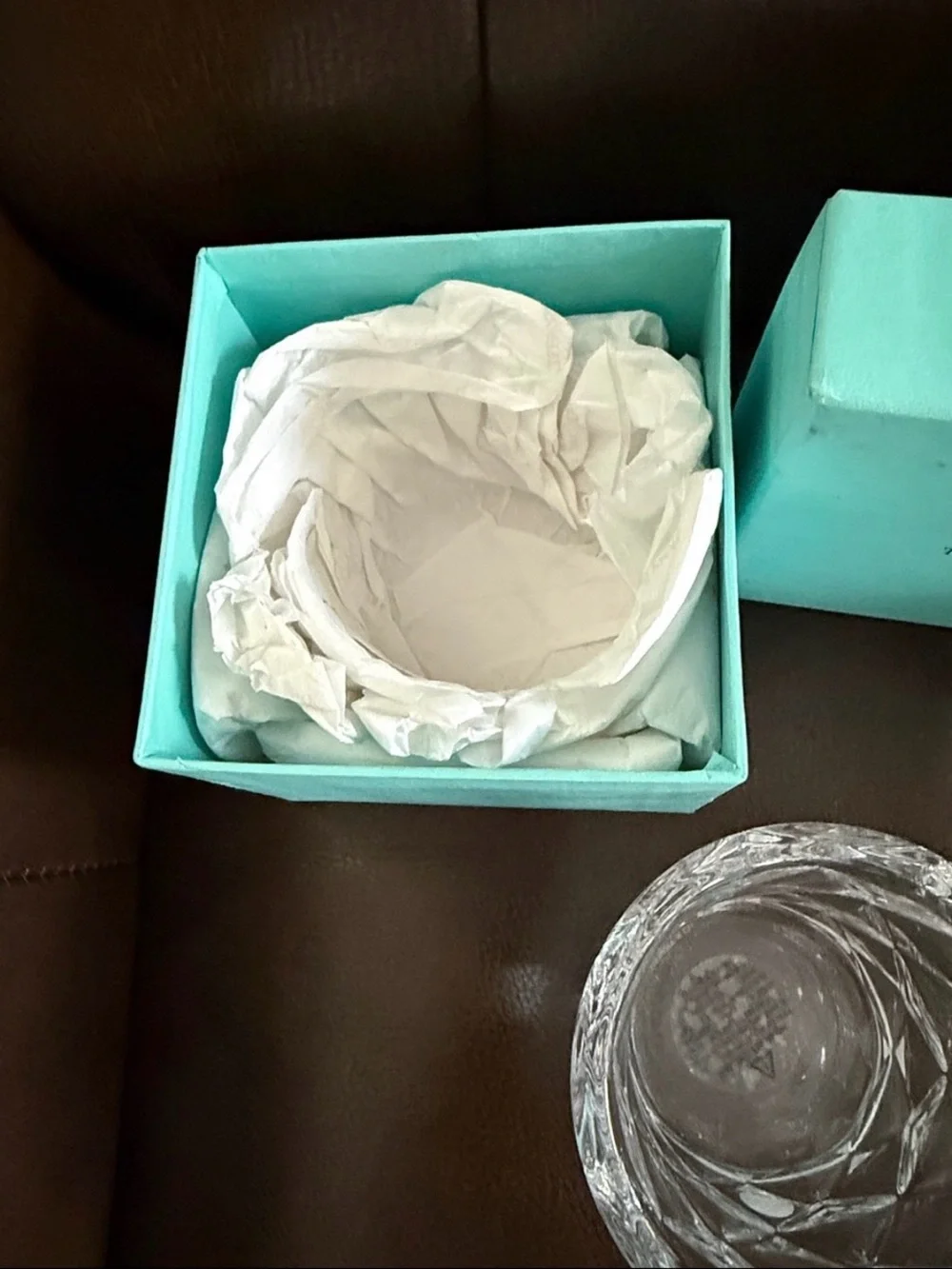 NIB Tiffany & Co. New diamond cut crystal large votive candle holder